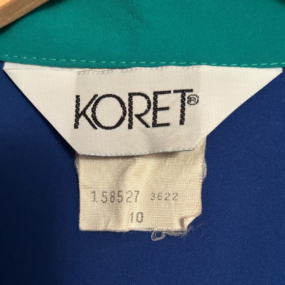 Vintage Koret Colorblock Zip Jacket Teal Royal Blue Size 10 - Picture 3 of 6